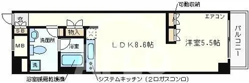 南堀江アパートメントシエロ【11階】の間取り