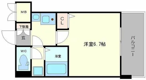 エステムプラザ大阪セントラルシティ【4階】の間取り