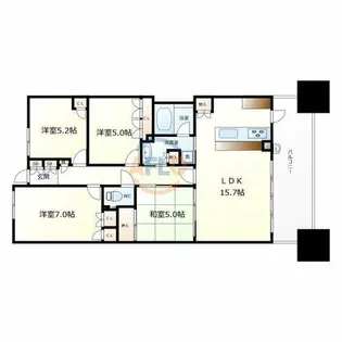 リバーガーデンコスモスクエア【13階】の間取り