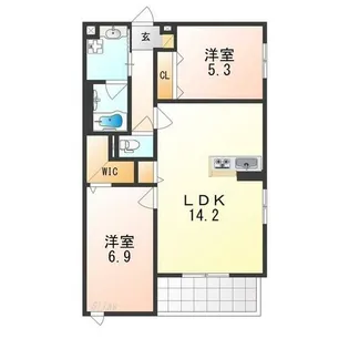 SunSky鳳西町【1階】の間取り