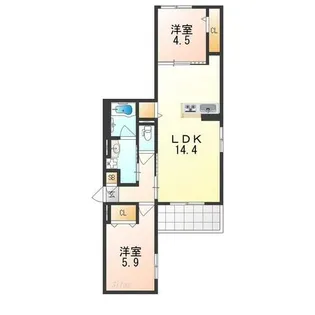 SunSky鳳西町【1階】の間取り