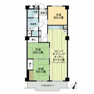 ボーン平尾【3階】の間取り