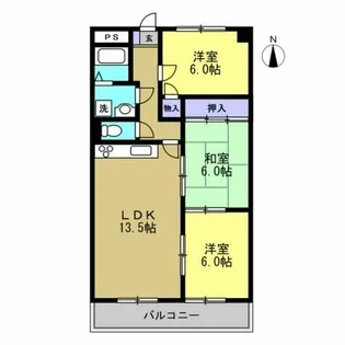 半田第3ロイヤルマンション【806号室】の間取り