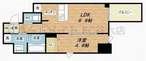 プレサンス北浜レガーロ【8階】の間取り