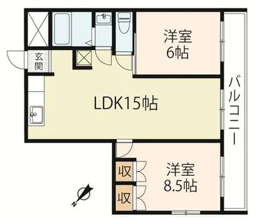 浅田センチュリーマンションⅠ【2階】の間取り