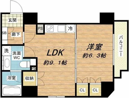 南堀江アパートメントグランデ【8階】の間取り