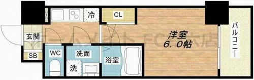 エスリード難波ザ・アーク【9階】の間取り