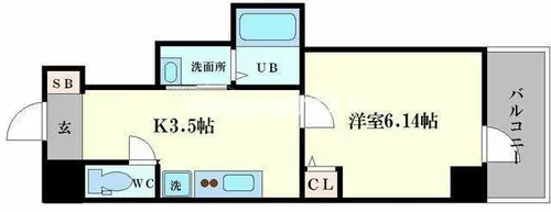 グランパシフィック玉出【8階】の間取り