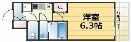 ララプレイス天王寺シエロ【9階】の間取り