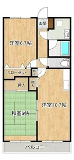 福岡県筑紫野市原田8丁目【マンション】の間取り