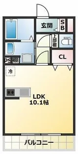 大阪府枚方市東田宮1丁目【アパート】の間取り