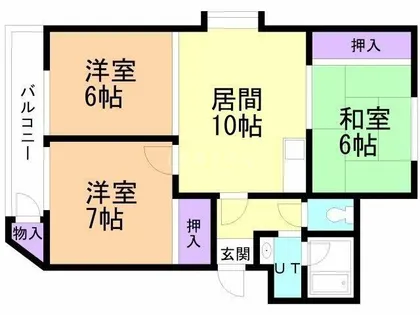 e.us新道東 旧十一屋マンション【4階】の間取り
