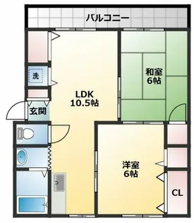 パナハイツキタヨC棟【1階】の間取り