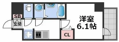 スプランディッド天王寺パークサイド【8階】の間取り