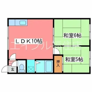 窪田ハイツ【1階】の間取り