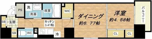ネットフローラ立売堀【5階】の間取り
