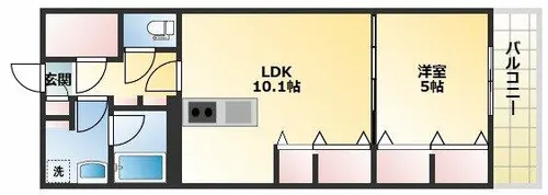 エスタジオ針中野【4階】の間取り