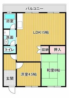 パインウッドヴィレッジ6号棟【105号室】の間取り