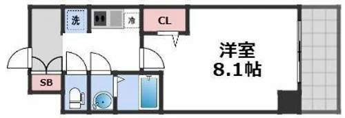 プレサンス心斎橋ソレイユ【13階】の間取り