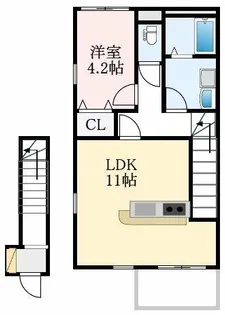大阪府堺市東区高松【アパート】の間取り