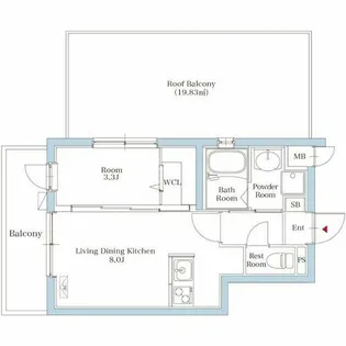 リアンプレミアム室見ステーション【5階】の間取り