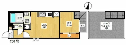 GRANDTIC レジデンス野芥【2階】の間取り