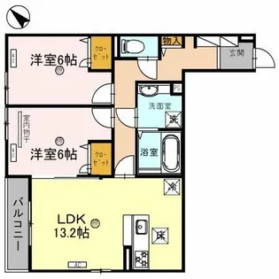 トリシアクレール【1階】の間取り