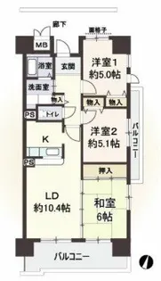 大阪府大阪市西区江戸堀3丁目【マンション】の間取り