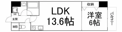大阪府大阪市西区南堀江1丁目【マンション】の間取り