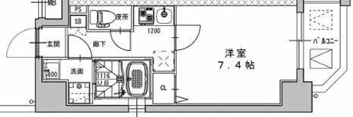 大阪府大阪市中央区上汐2丁目【マンション】の間取り