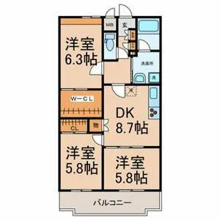 アムール・U2【2階】の間取り