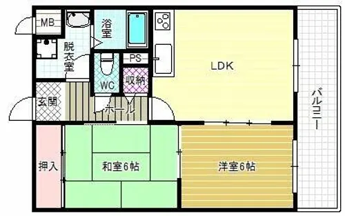 ヴェルジュール21【6階】の間取り