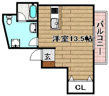 アヴィオール高槻【402号室】の間取り
