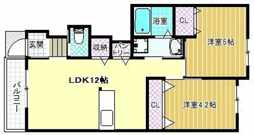 カーサ シエル【1階】の間取り