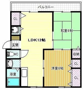 パナハイツKITAYO C棟【1階】の間取り