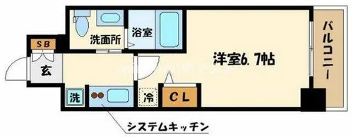エステムコート難波サウスプレイスⅣパークグレイス【8階】の間取り