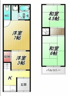 大阪府大阪市住吉区苅田2丁目【一戸建】の間取り