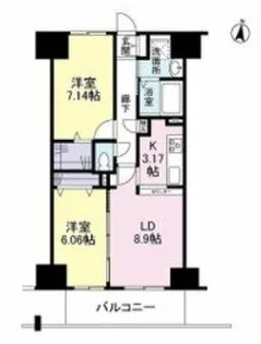 エスヴェール北梅田【6階】の間取り
