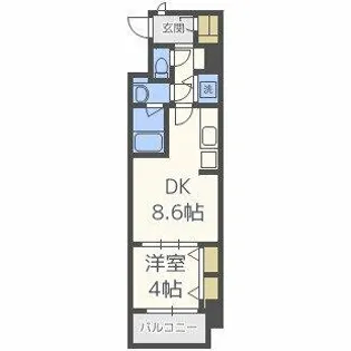 スプランディッド淀屋橋DUE【6階】の間取り