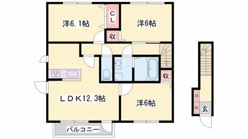 Dream御立東【201号室】の間取り