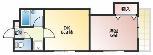 梅田ビル【302号室】の間取り