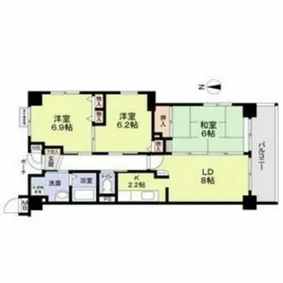 グランウエスト綾小路【4階】の間取り
