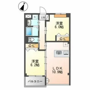 ルーヴル円明寺【1階】の間取り
