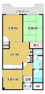 パークサイドハイツ野村【2階】の間取り