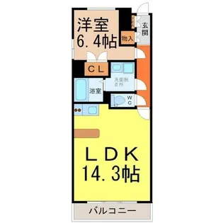 レジディア久屋大通II【7階】の間取り