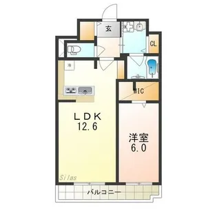 KCCフラット西京極【1階】の間取り