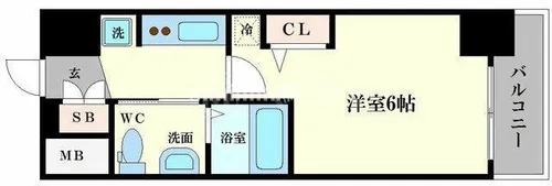 エステムコート難波Ⅳアトリ【10階】の間取り