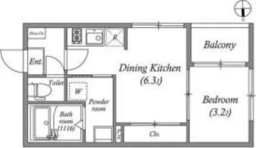スカイイオリ【2階】の間取り