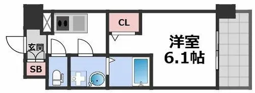 エスリード ザ・レーヴ大阪【5階】の間取り