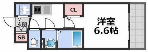 エスリード ザ・レーヴ大阪【9階】の間取り